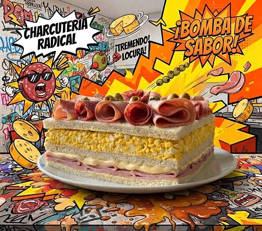Torta de sanguches de miga con fiambres y quesos de El Otro Bando